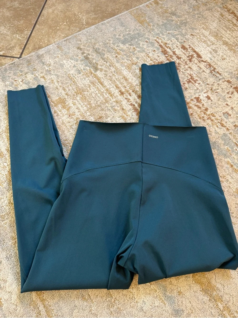 OYSHO Women’s Comfortlux High Rise Dark Ocean Blue Green Leggings - Picture 3 of 12